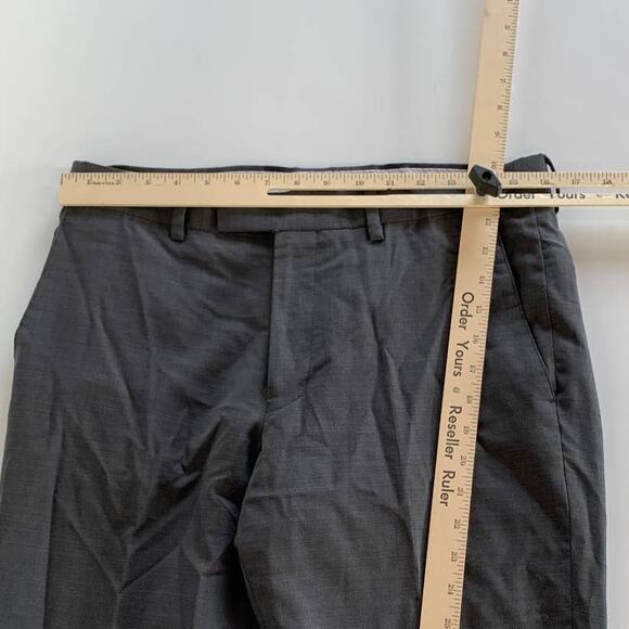 Kenneth Cole Pants Mens 32 x 30 Gray Slim Leg Pleated Trouser Wool Blend - Picture 4 of 7